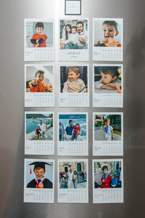 Calendario Magnético Personalizado con Fotos – Set de 12 Meses